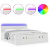 vidaXL Ottoman bed met matrassen en LED's 180x200cm kunstleer wit