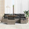 vidaXL Tuin Sofa Set 6 pcs Grijs poly rattan