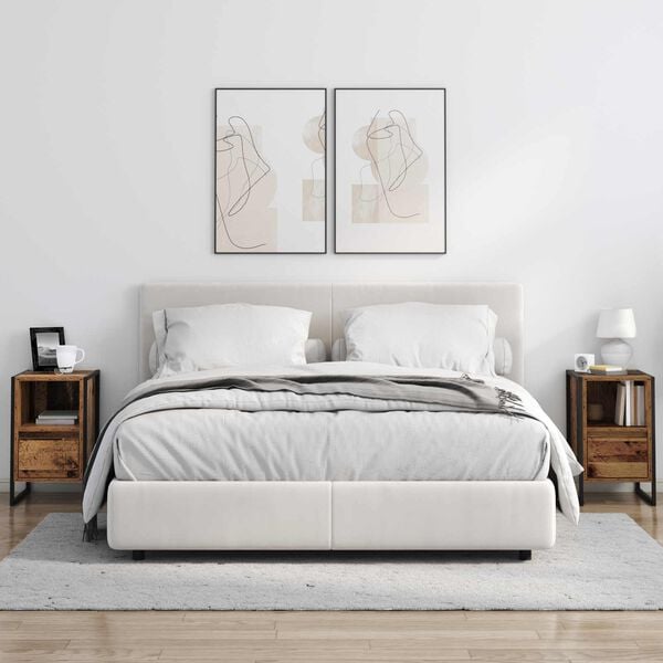 vidaXL Nachtkastje met lade Oud Hout 39,5 x 30 x 50 cm Bewerkt hout