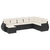 vidaXL 8-delige Loungeset met kussens poly rattan zwart