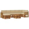 vidaXL Buiten bankenset 7 st Naturel Massief Acaciahout en Polyester