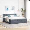 vidaXL Ottoman bed met matras 200x200 cm fluweel donkergrijs