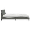 vidaXL Bed met matras "Hanko" stof donkergrijs 200x200 cm