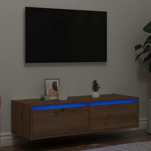 vidaXL Tv-meubel met LED-verlichting 100X35,5x25 cm artisanaal eiken