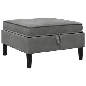 vidaXL Sofa Kruk met Opslag Donkergrijs Fluweel
