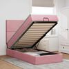 vidaXL Ottoman bed met matrassen en LED's 100x200cm fluweel roze