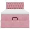 vidaXL Ottoman bed met matras en LED's 90x200cm fluweel roze