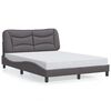 vidaXL Bedframe zonder matras "Hvar" kunstleer grijs 140x190 cm