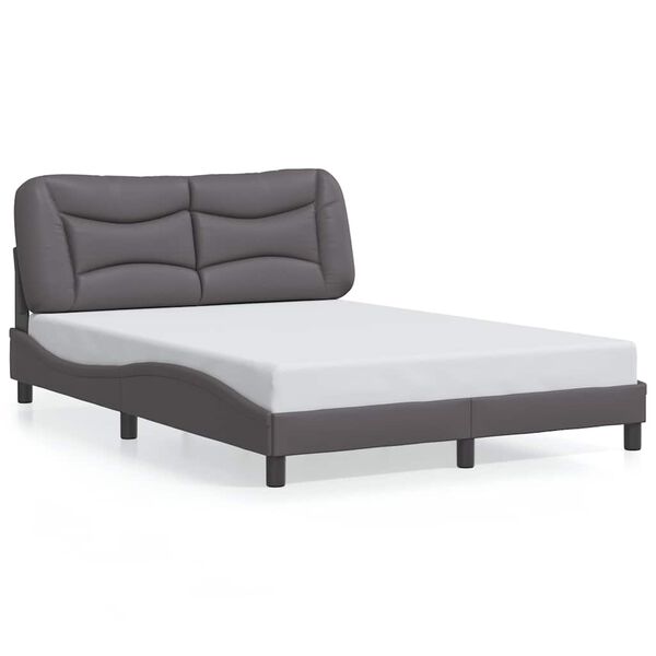 vidaXL Bedframe zonder matras "Hvar" kunstleer grijs 140x190 cm