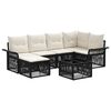 vidaXL Tuinbankenset 7 st Zwart poly rattan