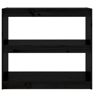 vidaXL Boekenkast/kamerscherm 80x30x71,5 cm massief grenenhout zwart