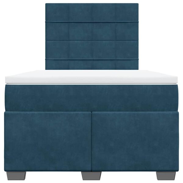 vidaXL Boxspring met matras fluweel blauw 120x200 cm