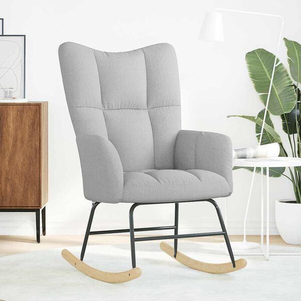 vidaXL Schommelstoel stof wolk grijs