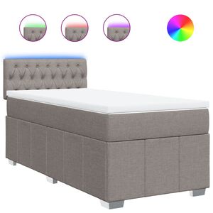 vidaXL Boxspring met matras stof taupe 90x200 cm