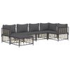 vidaXL 6-delige Loungeset met kussens poly rattan antracietkleurig