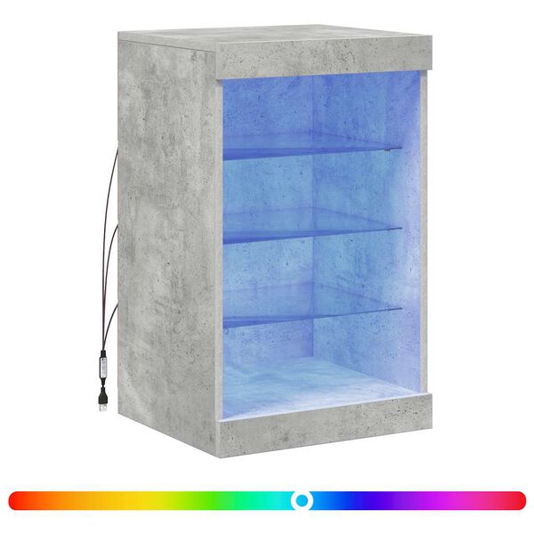 vidaXL Dressoir met LED-verlichting 41x37x67 cm betongrijs