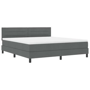 vidaXL Boxspring bed met matras met LED Donkergrijs 180 x 200 cm Stof