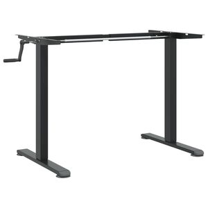 vidaXL Zit-sta bureauframe (94-135)x60x(70-114) cm staal zwart
