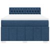 vidaXL Boxspring met matras stof blauw 160x200 cm