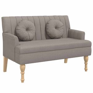 vidaXL Bankje met kussens 113x64,5x75,5 cm stof taupe