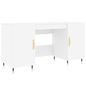 vidaXL Bureau 140x50x75 cm bewerkt hout wit