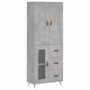 vidaXL Hoge kast 69,5x34x180 cm bewerkt hout betongrijs