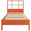 vidaXL Bed met boekenkast zonder matras grenenhout wasbruin 90x200 cm