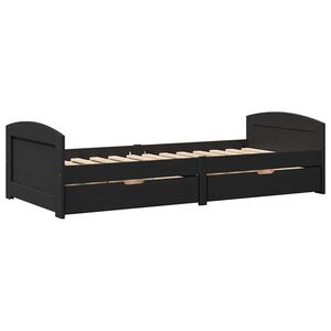 vidaXL Slaapbank met 2 lades zonder matras IRUN 90x200 cm zwart