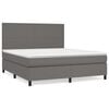 vidaXL Boxspring met matras kunstleer grijs 160x200 cm