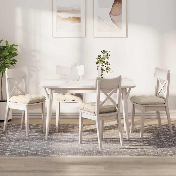 vidaXL Zitkussens 4 pcs Cr&egrave;me 40 x 40 cm Katoen Stof