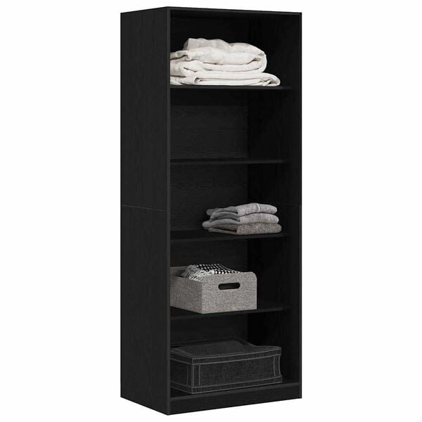 vidaXL Kledingkast met plank Zwart Eiken 80 x 50 x 200 cm Bewerkt hout