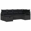 vidaXL Bankstel 6 st Zwart poly rattan