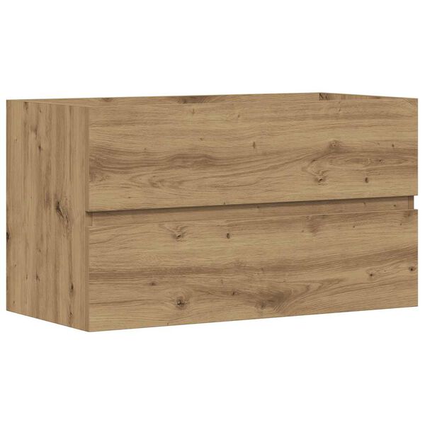 vidaXL Wastafelkast 90x38,5x45 cm bewerkt hout artisanaal eikenkleur