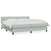 vidaXL Boxspring met matras fluweel lichtgrijs 180x210 cm