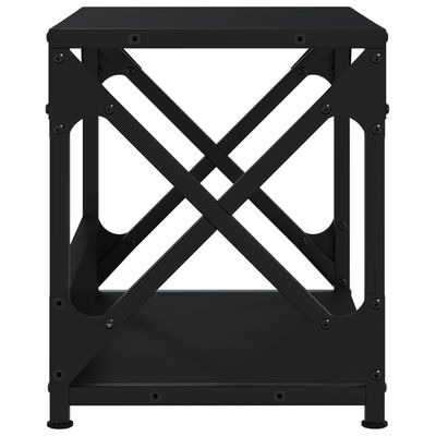 vidaXL Printerstandaard 2-laags 44x26x31,5 cm bewerkt hout zwart