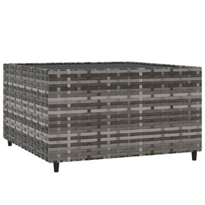 vidaXL Salontafel tuin vierkant 50x50x30 cm poly rattan grijs