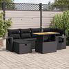 vidaXL 8-delige Loungeset met kussens poly rattan acacia zwart