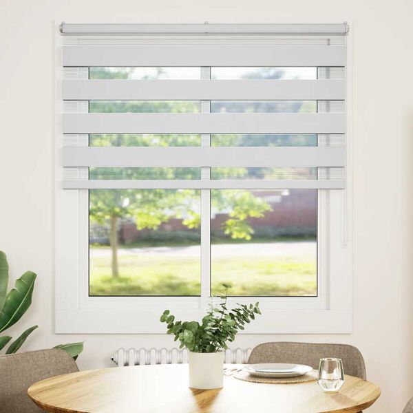 vidaXL Zebra Blind 130x100 cm stofbreedte 125,9 cm polyester wit