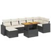 vidaXL 8-delige Loungeset met kussens poly rattan zwart