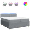 vidaXL Boxspring met matras stof lichtgrijs 200x200 cm