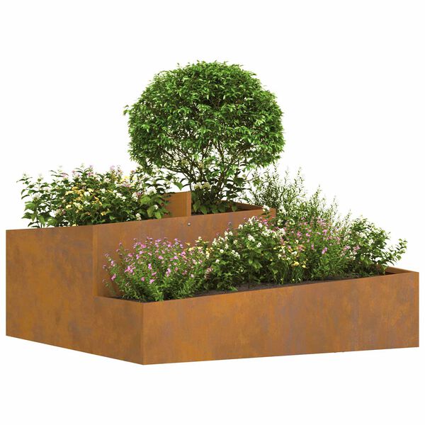 vidaXL Tuin Bloempot Bruin 100 x 100 x 50 cm Cortenstaal