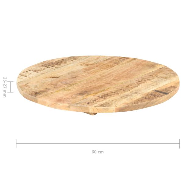 vidaXL Tafelblad rond 25-27 mm 60 cm massief mangohout