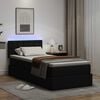 vidaXL Opbergbed met LED met matras Zwart 100 x 200 cm Nep Leer