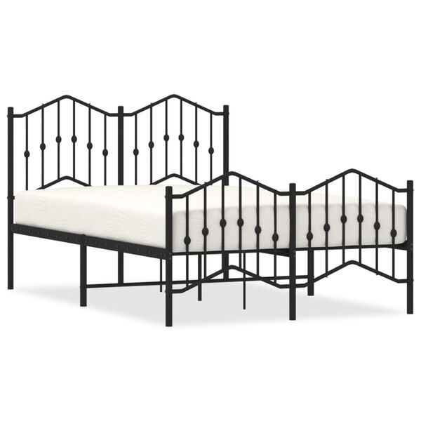 vidaXL Bedframe met hoofd- en voeteneinde&nbsp;metaal zwart 120x200 cm