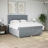vidaXL Boxspring met matras stof lichtgrijs 200x200 cm