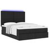 vidaXL Ottoman bed met matras en LED's 140x200cm stof zwart