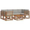 vidaXL Buiten bankenset 7 st Natuurlijk en Lichtgrijs