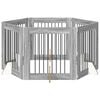 vidaXL Hondenhekje met standaards 6 pcs Grijs sonoma 80 x 80 cm