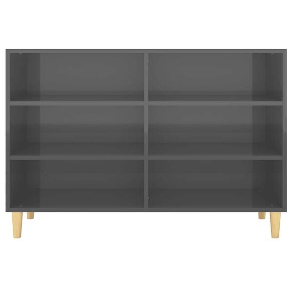 vidaXL Dressoir 103,5x35x70 cm bewerkt hout hoogglans grijs