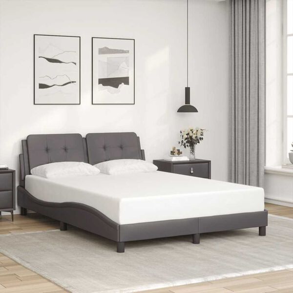 vidaXL Bedframe zonder matras "Zadar" kunstleer grijs 120x200 cm